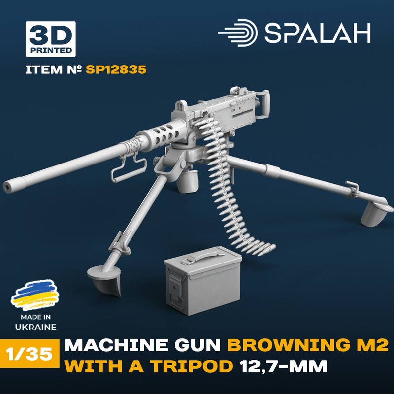 1/35 Scale model Machine gun caliber 12.7-mm Browning M2 with a tripod.