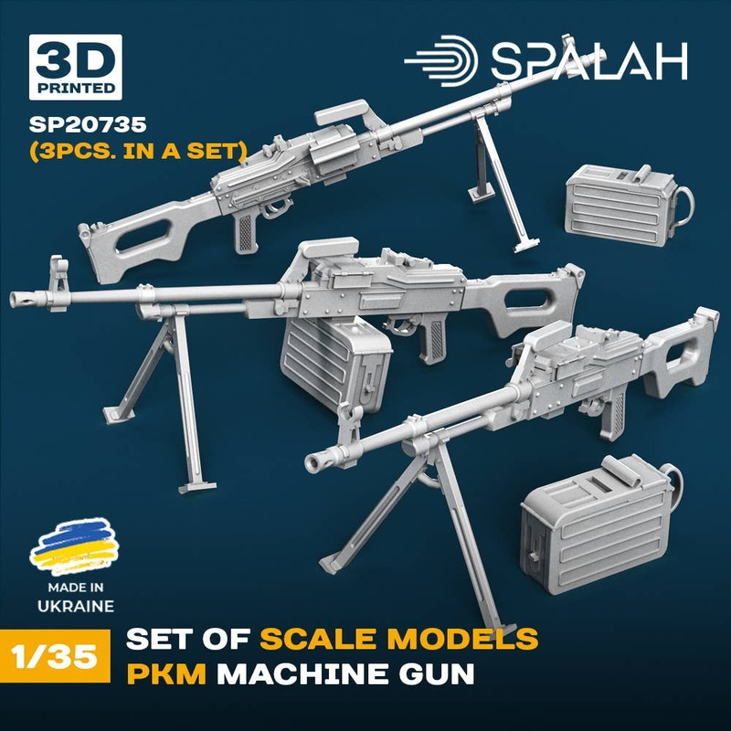 1/35 Set of scale models PKM machine gun, (3 pcs)