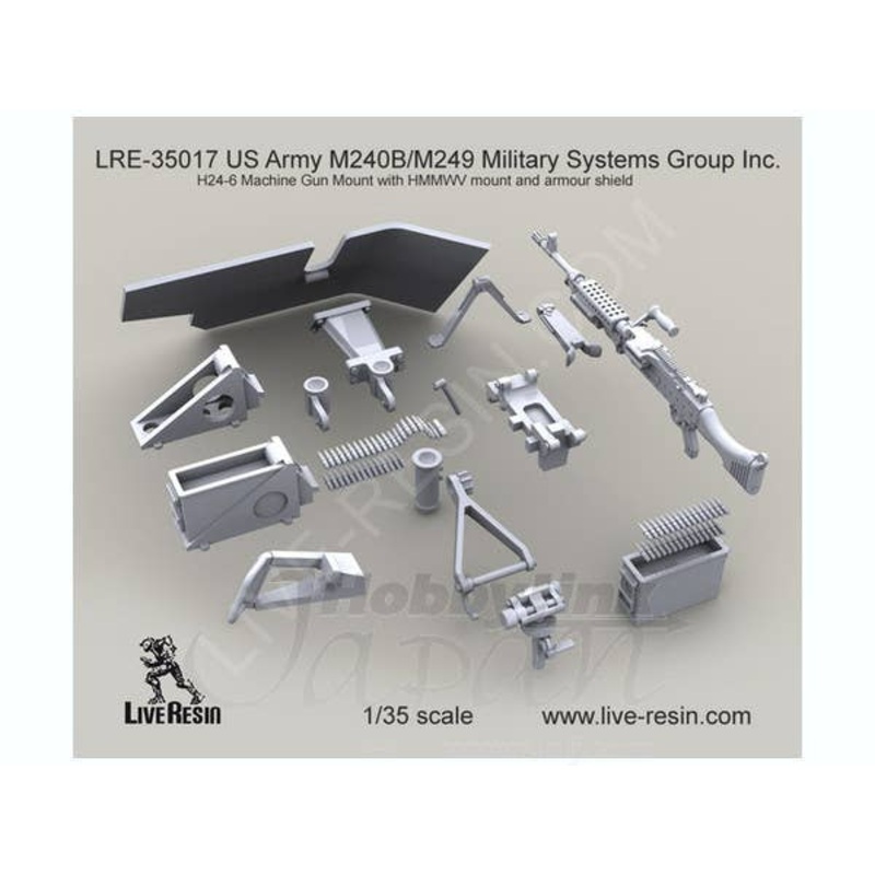 1/35 US Army M240B/M249 Military Systems Group Inc H24-6 Machine Gun w/HMMWV Mount