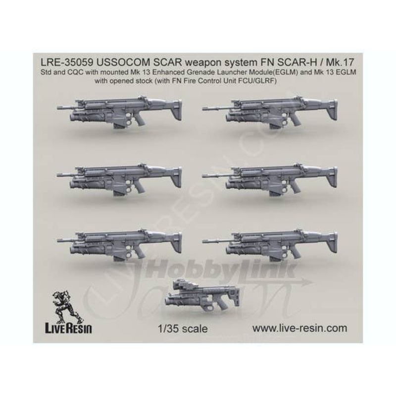 1/35 USSOCOM SCAR Weapon System FN SCAR-H / Mk.17 CQB Grenade Launcher