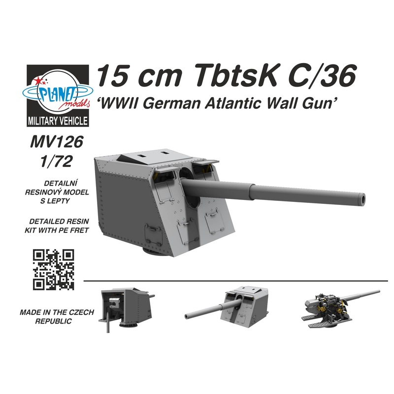 1/72 15 cm TbtsK C/36 WWII German Atlantic Wall Gun