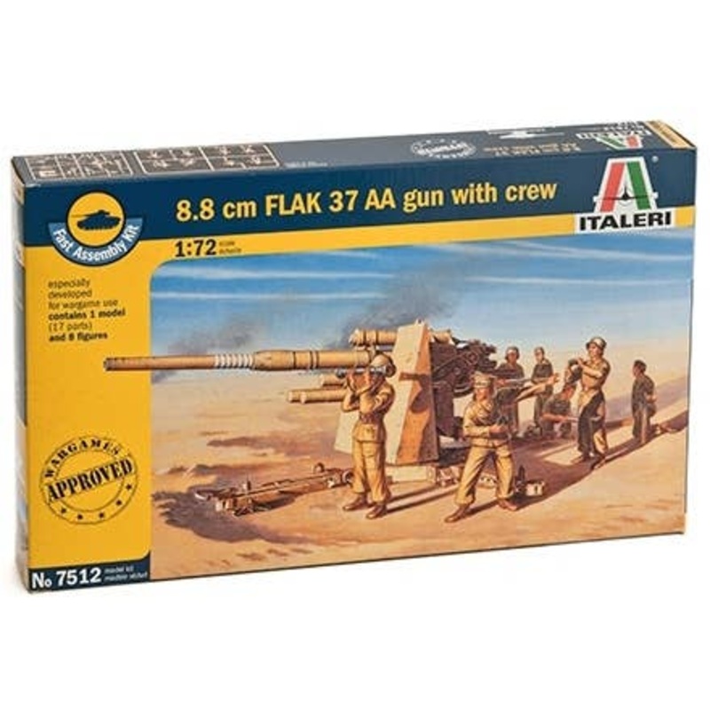 1/72 8.8 cm. FLAK 37 AA Gun with Crew