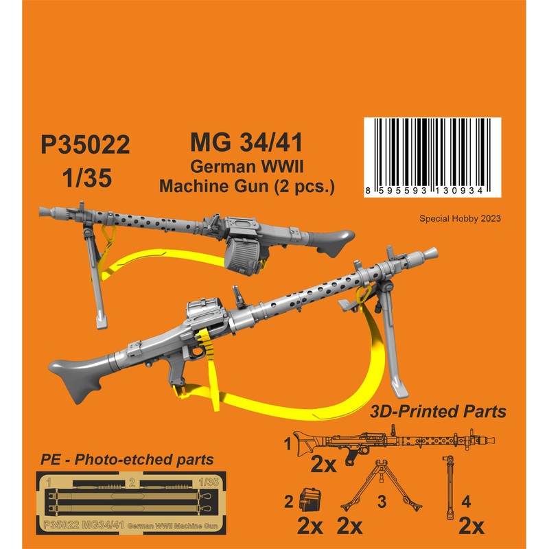 1/35 MG 34/41 German WWII Machine Gun (2 pcs.)