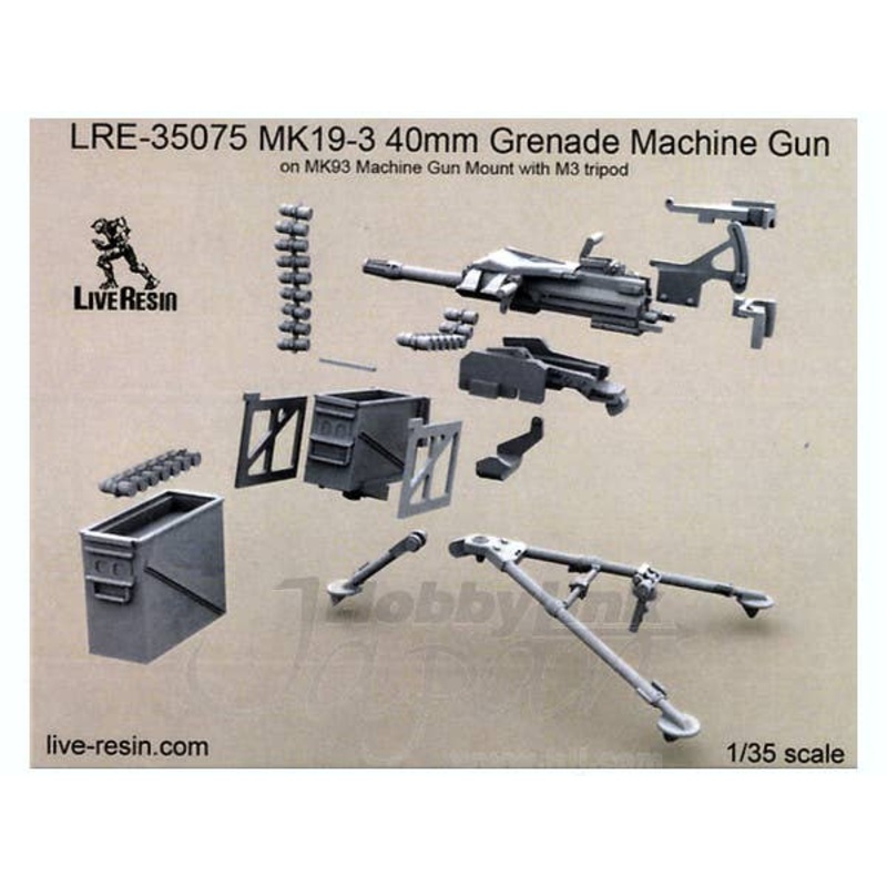 1/35 MK19-3 40mm Grenade Machine Gun on MK93 Machine Gun Mount with M3 Tripod