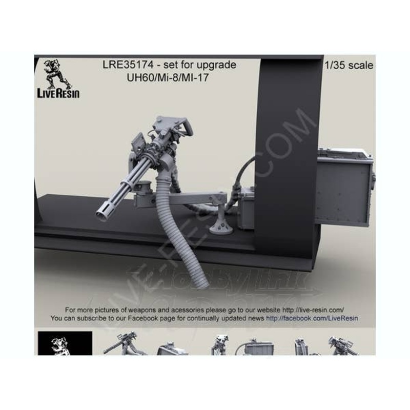 1/35 UH60/Mi-8/MI-17 Cargo Door M134D Mount (for Academy/Trumpeter)