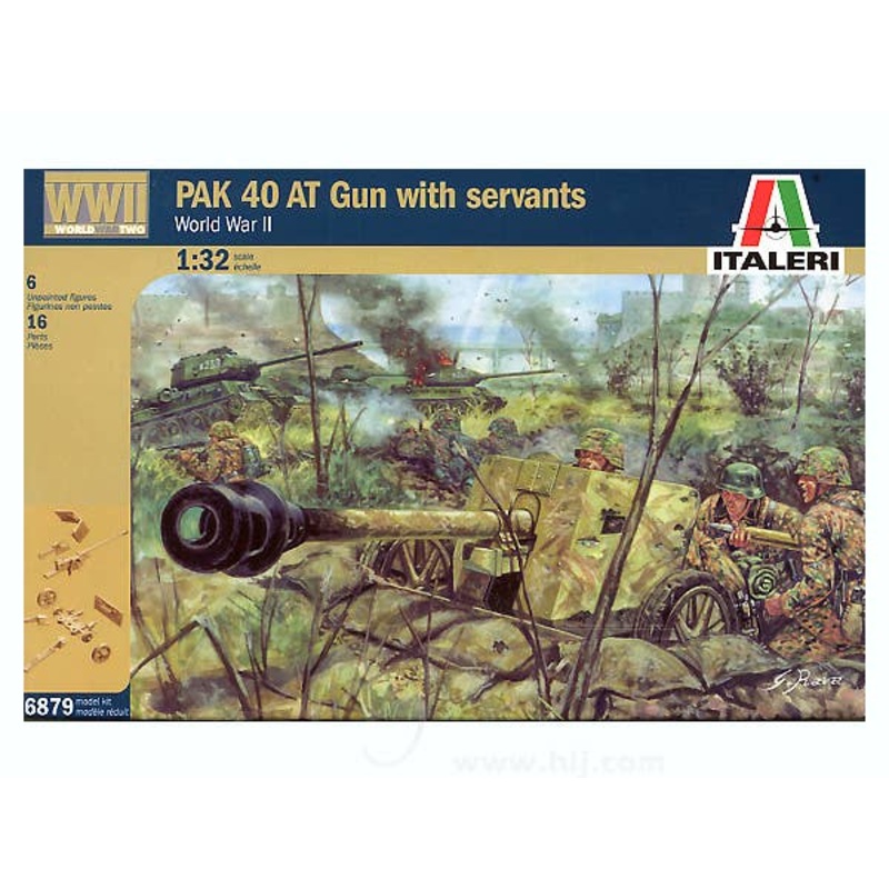 1/32 WWII German PaK 40 AT Gun w/ Servants