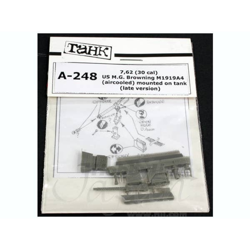 1/35 7.62 (30cal) US M.G. Browning M1919A4 (Air Cooled) Mounted on Tank (Late Version)