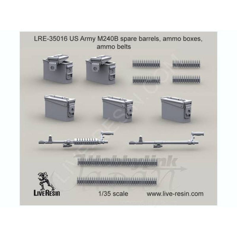 1/35 US Army M240B Spare Barrels, Ammo Boxes, Ammo Belts
