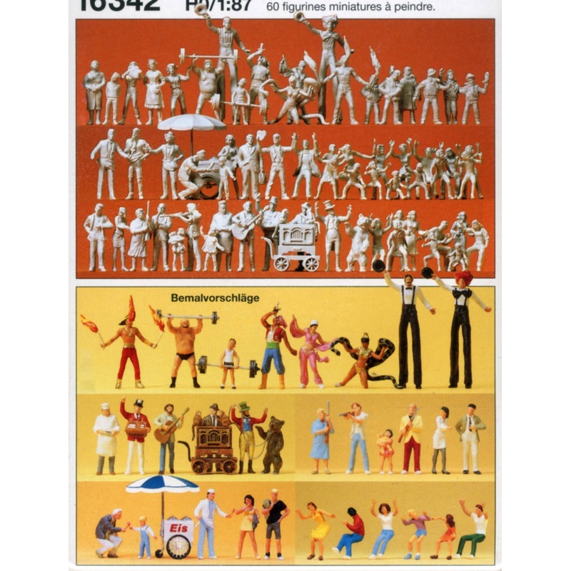 1/87 Fun-fair Visitors and Showmen 60pcs HO Gauge