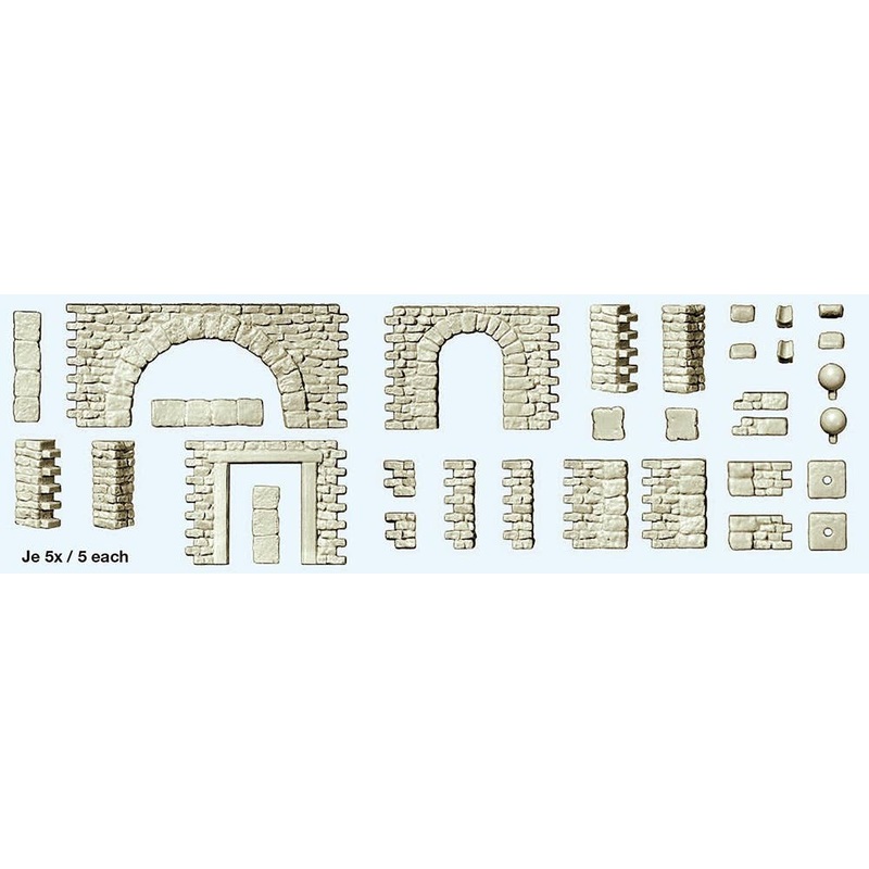 1/87 Quarrystone Walls with Doorways (HO Gauge)