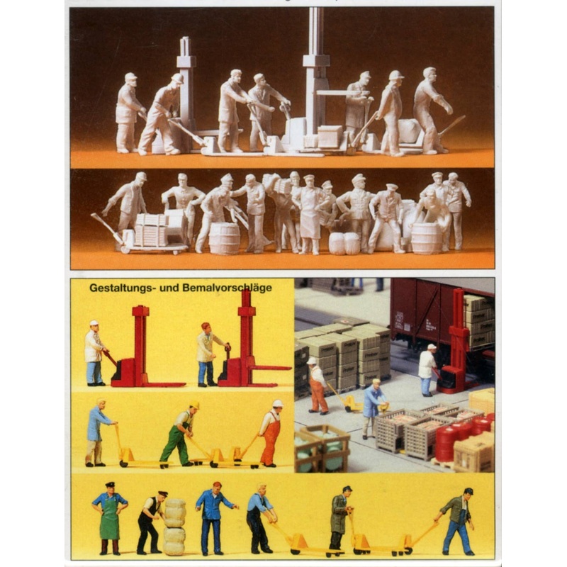 1/87 Railroad Freight House Workers 21pcs HO Gauge