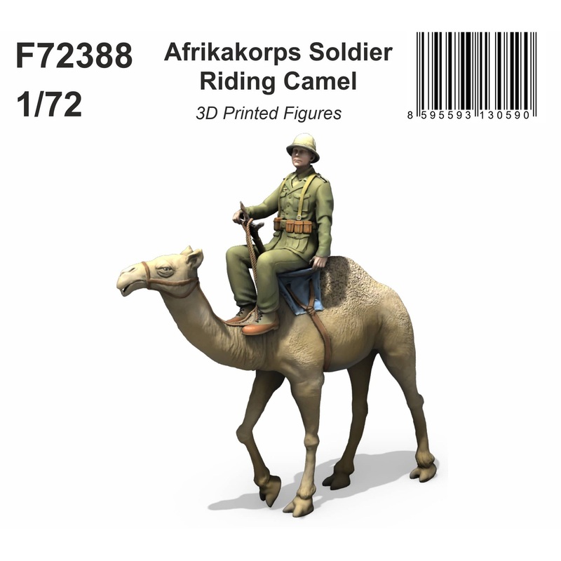 1/72 Afrikakorps Soldier Riding Camel / 3D Printed