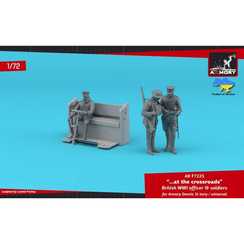 1/72 At the crossroads British WWI officer & soldiers in a Dennis 3t lorry