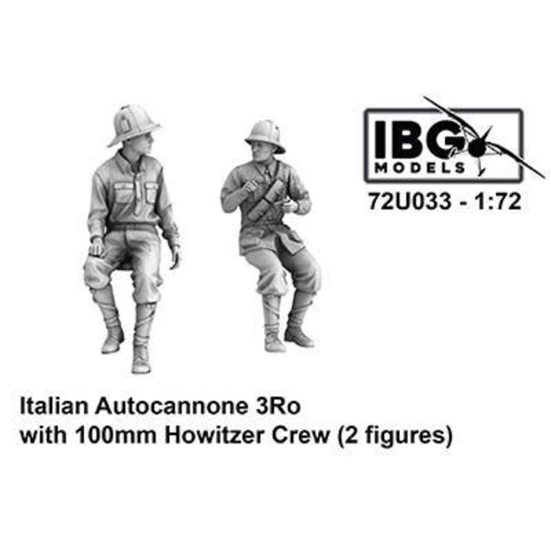 1/72 Italian Autocannone 3Ro with 100mm Howitzer Crew (2 figures)