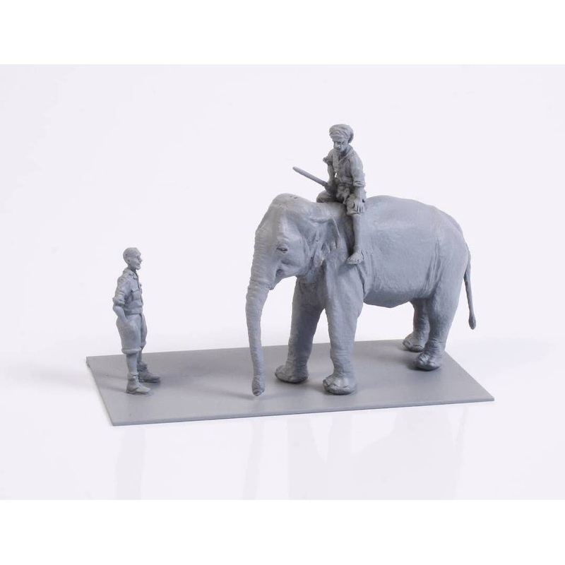 1/72 Mechanic in India WWII + Elephant with Mahout (2 fig. + Elephant)