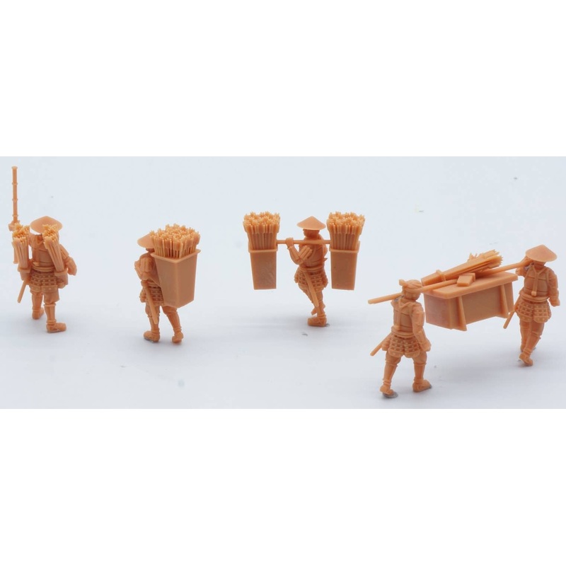 1/72 Mr & Mrs History The Sengoku Period Bow Ashigaru Transportation (5pcs set)