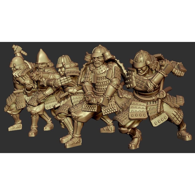 1/72 Mr & Mrs History The Sengoku Period Samurai Attack (Set Of 5, Etched Weapons Included)