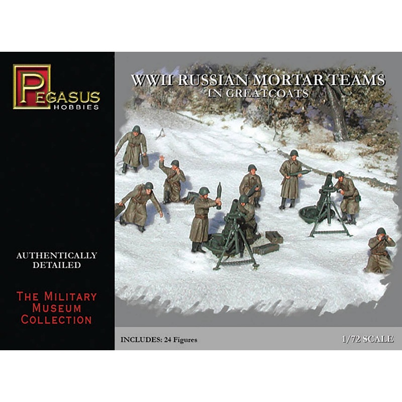 1/72 WW.II Soviet Army Mortar Team Great Coat Wearing
