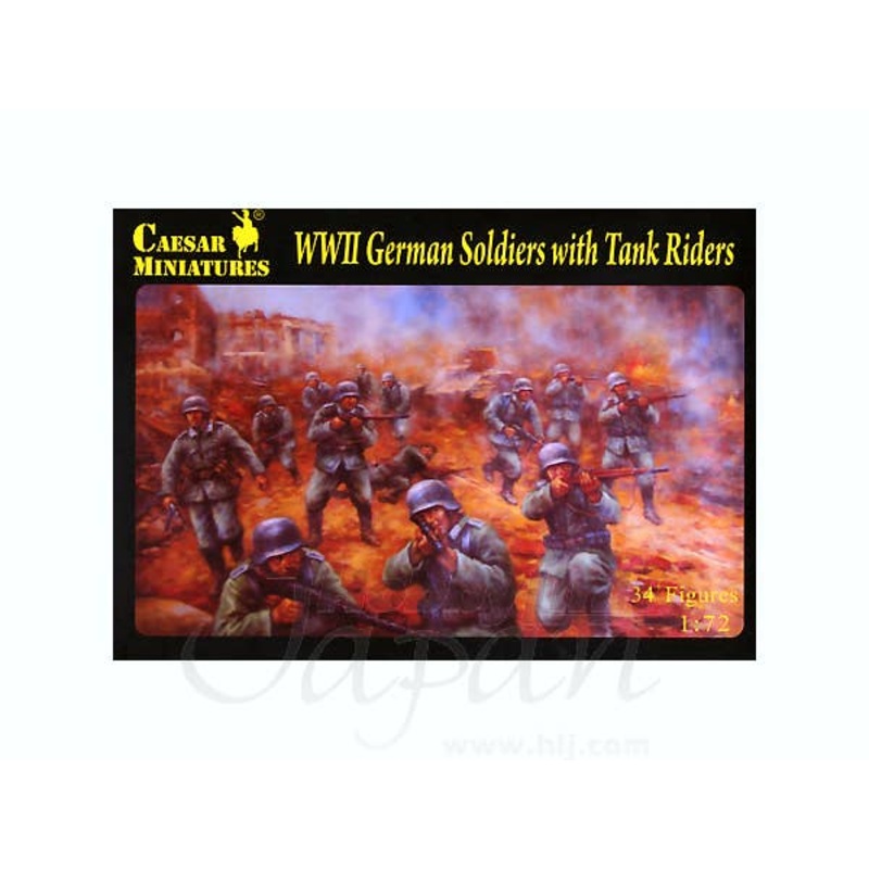 1/72 WWII German Soldiers with Tank Riders Minlatures (34 Figures)