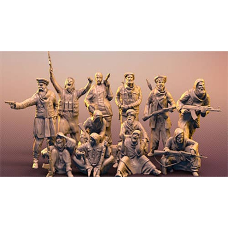 1/72 12 Taliban Soldier Figures