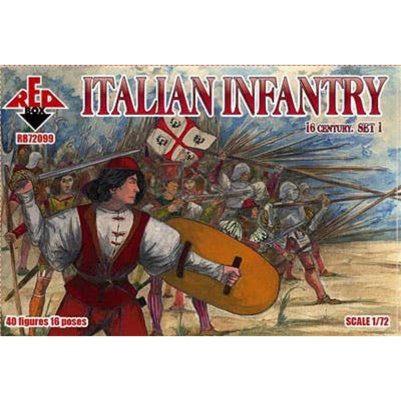 1/72 Italian Infantry 16 Century Set.1 (40 Figures, 16 Poses)