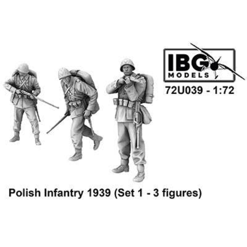 1/72 Polish Army Infantry 1939 Set 1 Attacking 3 Figures 3D Print (72U039)