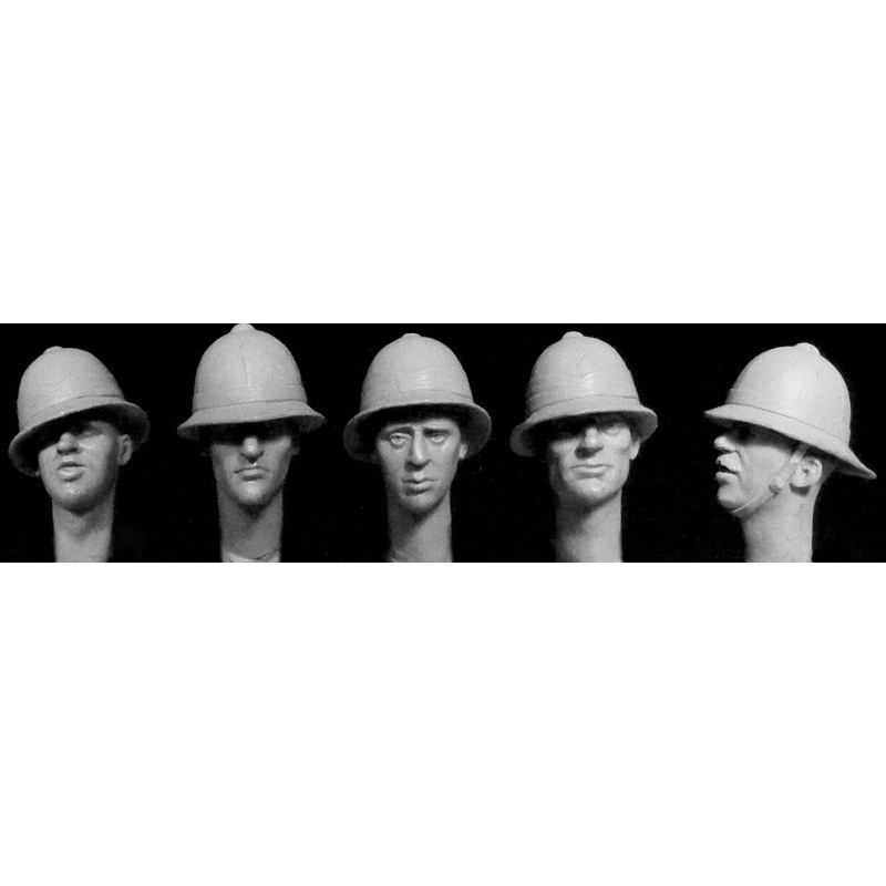 1/35 WWI/WWII British Army Pith Helmet Heads (5 Types)