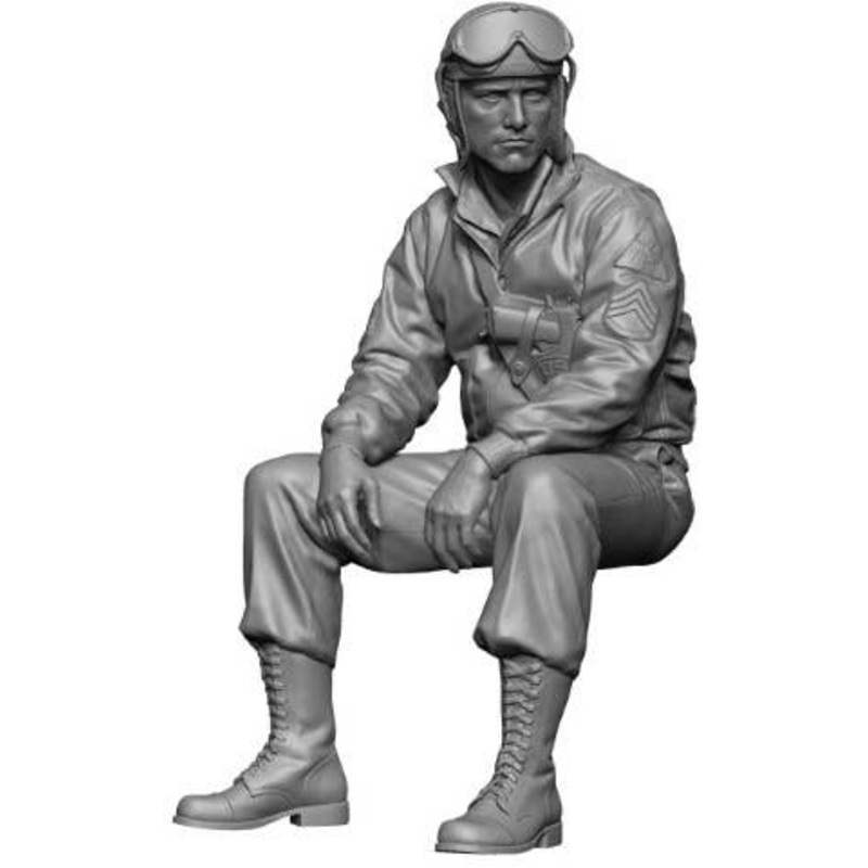 1/48 WW.II US Tank Corps Commander 2 Seated Tank Corporal