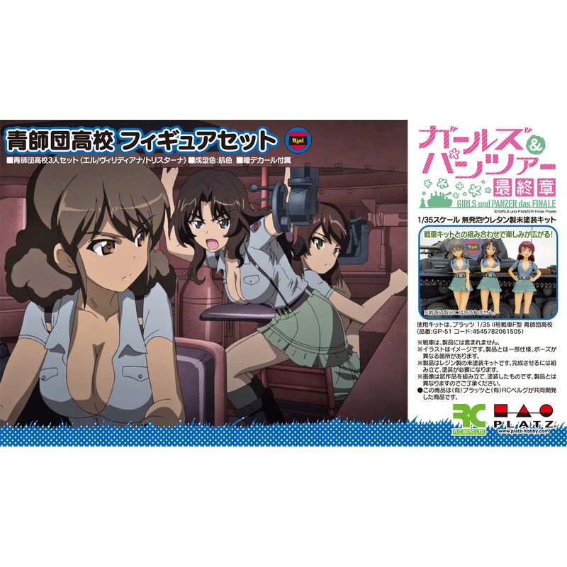 1/35 Girls und Panzer das Finale: Aoshidan High School Figure Set
