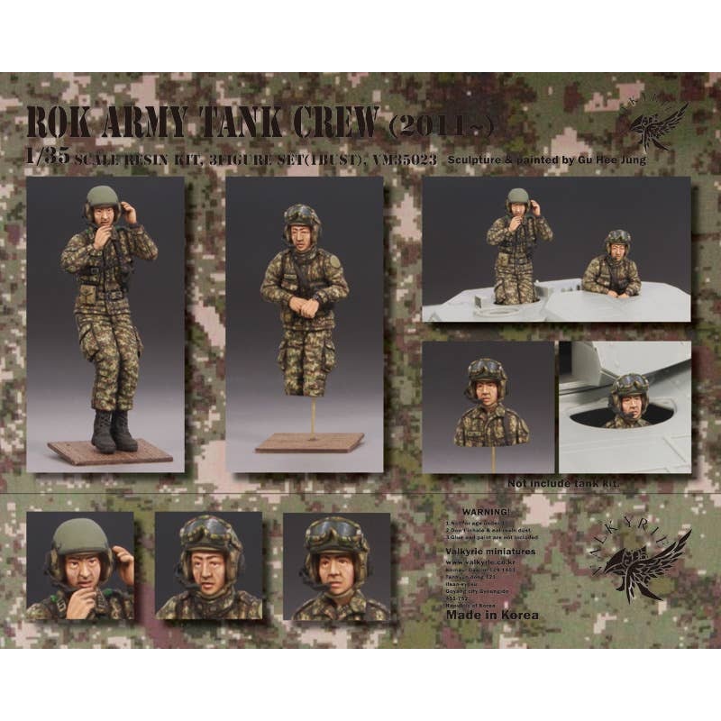 1/35 Current Republic Of Korea Army Tank Crew Set From 2011 Onwards (2 Figures + 1 Bust Included)