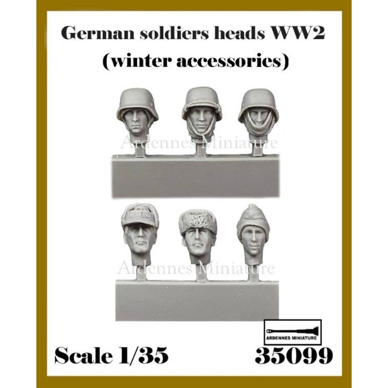 1/35 German Soldiers Heads WW2 (Winter Accessories)