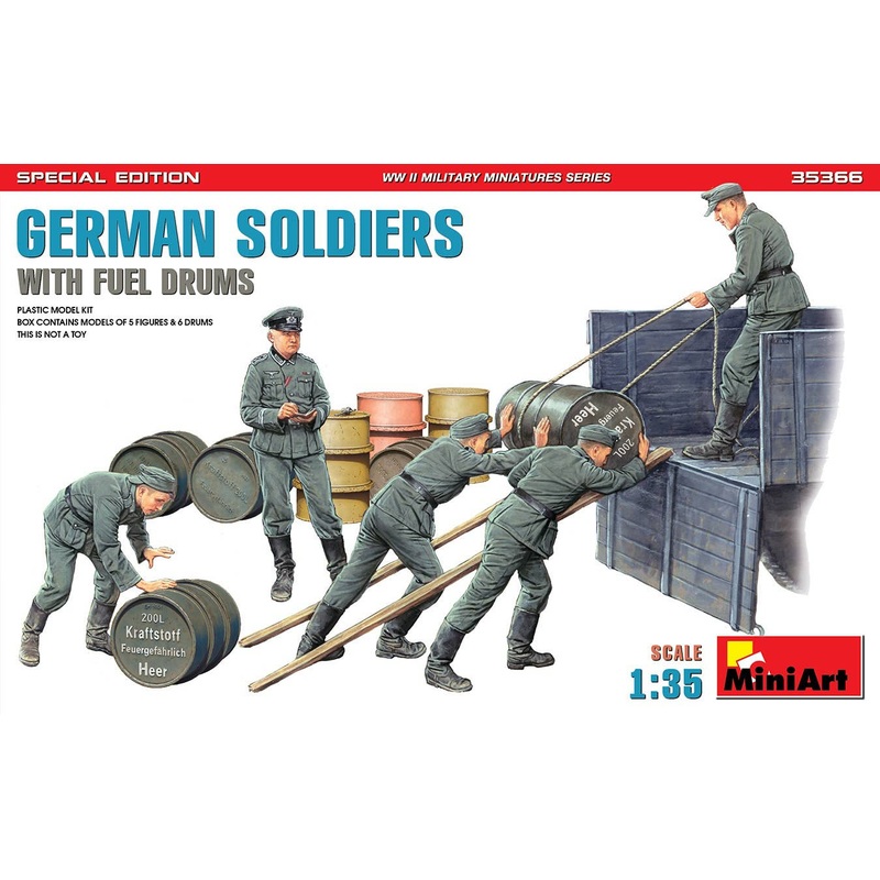 1/35 German Soldiers With Fuel Drums. Special Edition (MA35041 & MA35597 6 pcs)