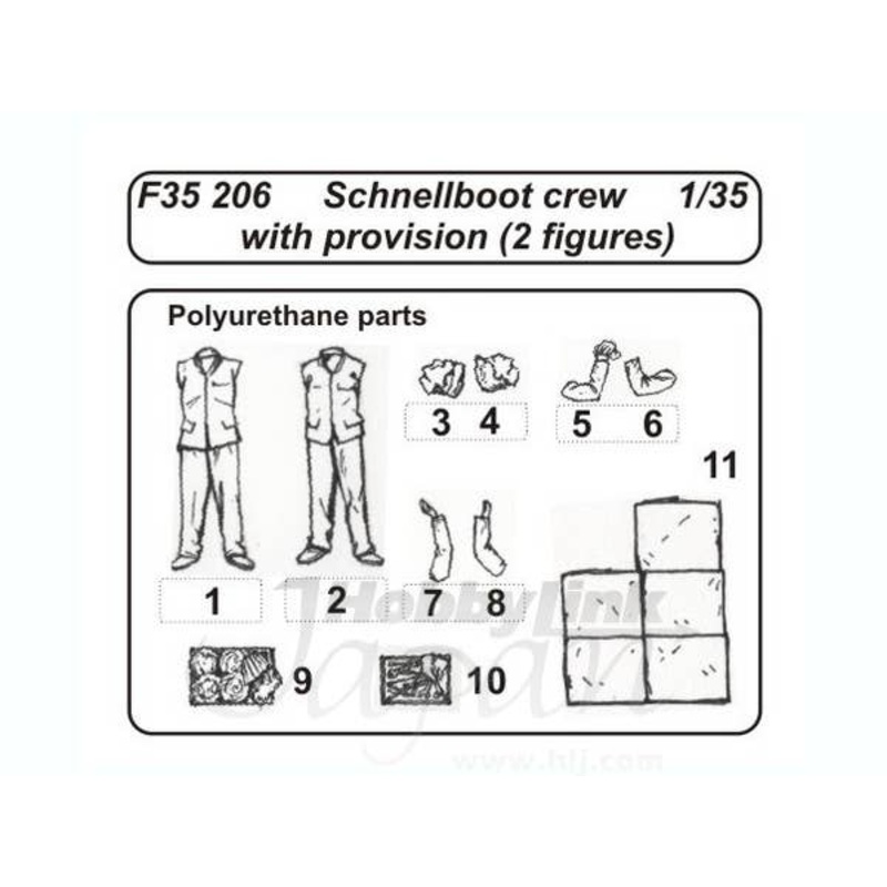 1/35 Schnellboot Crew with provision (2 figures)