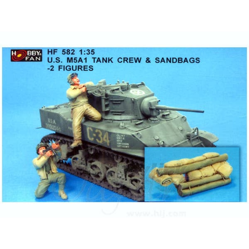 1/35 M5A1 Light Tank Crew & Sandbag Set