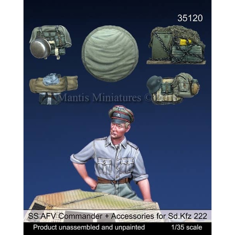 1/35 SS AFV Commander + Accessories for SdKfz. 222
