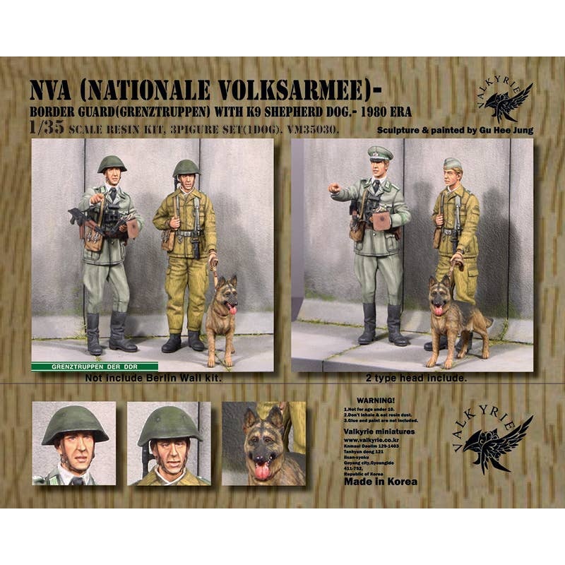 1/35 Current Use East German Army NVA Border Guard And Military Working Dog 1980S (2 Pieces + 1 Dog Included)