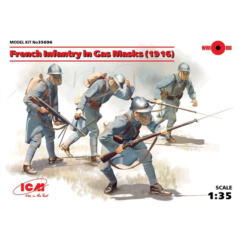 1/35 French Infantry in Gas Mask (1918)