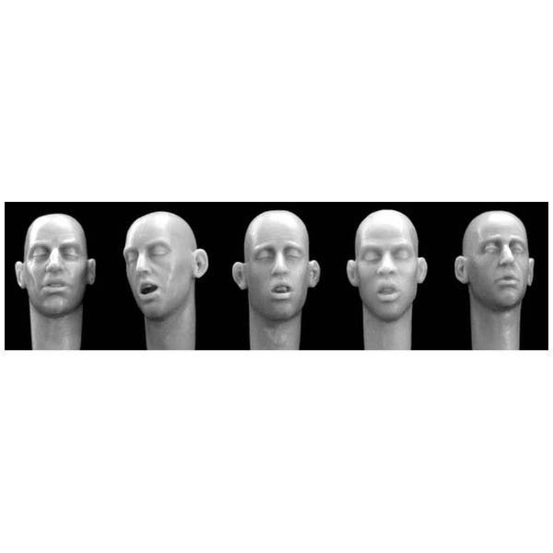 1/35 5 Different Bare Heads with Sleeping Faces