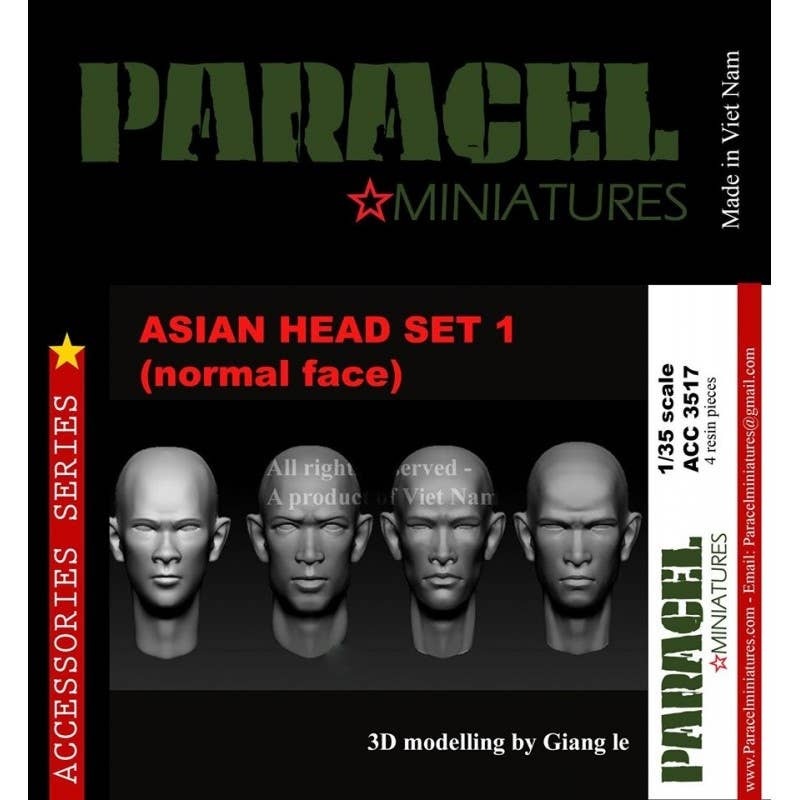 1/35 Asian Head Set 1 (Normal Face)