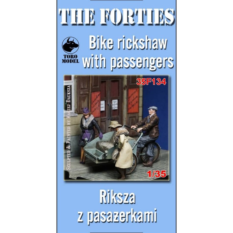 1/35 Bicycle Rickshaw And Passengers 1940s (35028+35F106+35F130+35F131)