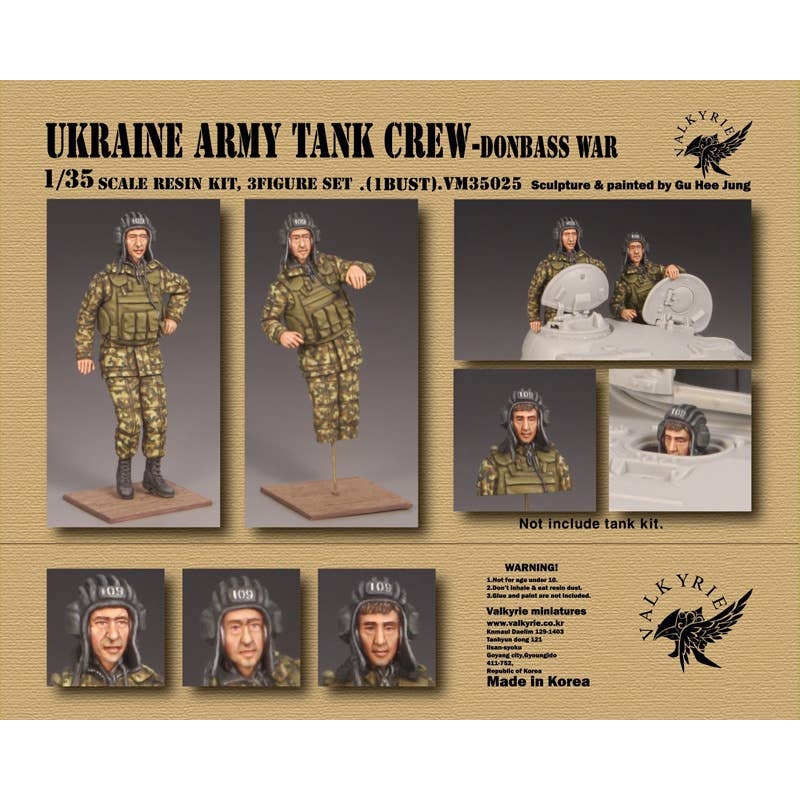 1/35 Current Ukrainian Ground Forces Tank Crew Set During The Donbas War (2 Figures + 1 Bust Included)