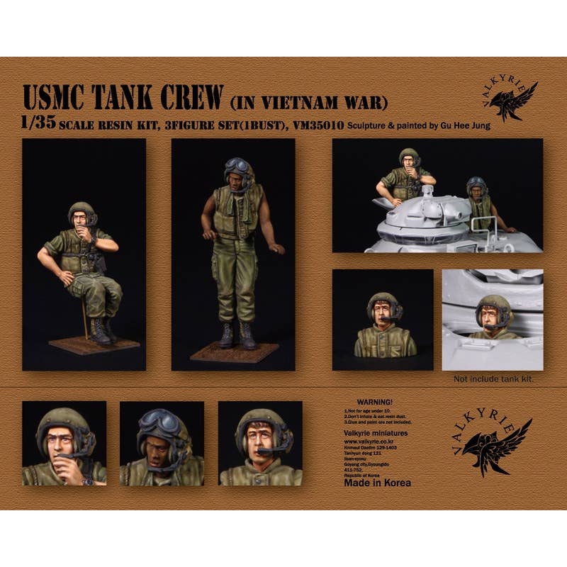 1/35 Current United States Marine Corps Tank Crew Set Vietnam War (2 Figures + 1 Bust Included)