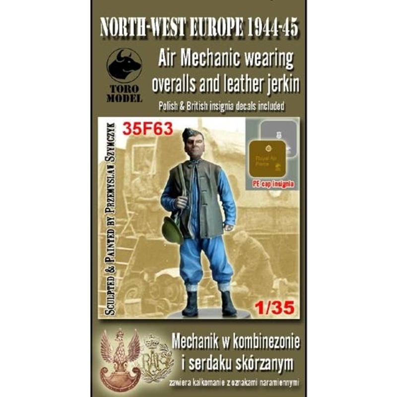 1/35 North West Europe 1944-45 Air Mechanic Wearing Overalls and Leather Jerkin