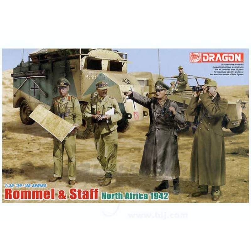 1/35 WW.II German Desert Fox General Rommel & Officer North Africa 1942