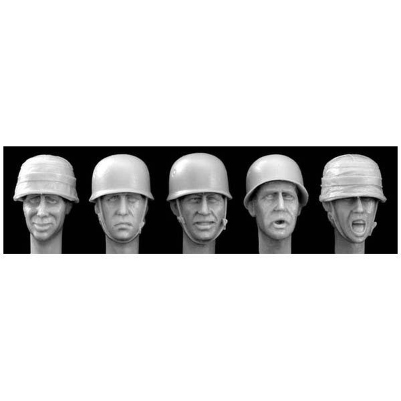 1/35 5 Heads Wearing Germany Parachute Troops Helmets WWII