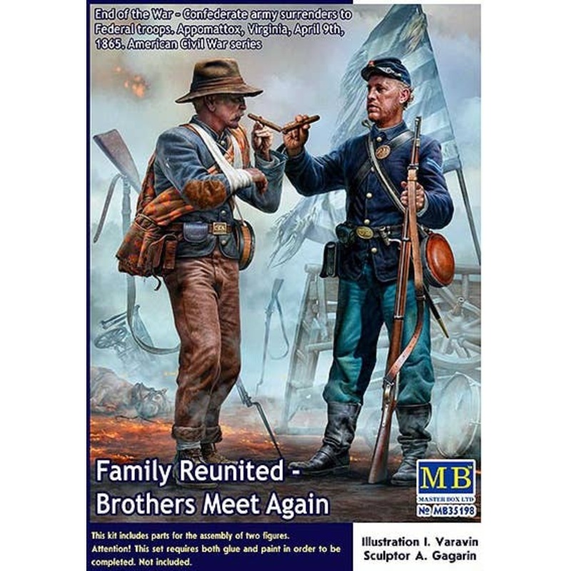 1/35 Family Reunited Brothers Meet Again. End of the War Confederate Army Surrenders to Federal Troops. Appomattox, Virginia, April 9th, 1865. American Civil War Series