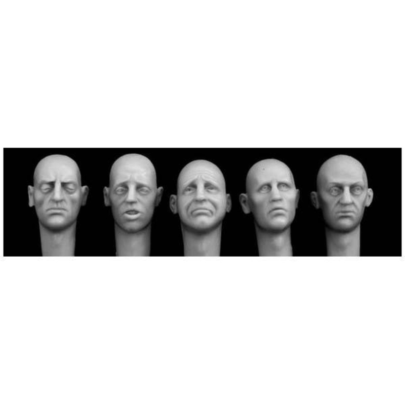 1/35 5 Bare Heads with Defeated Faces