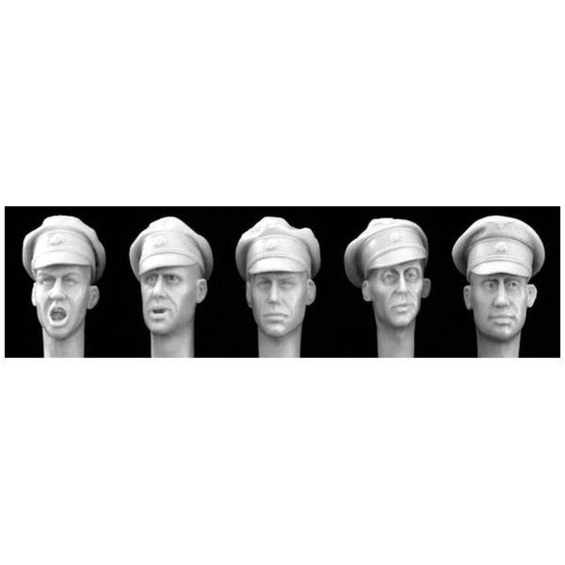 1/35 5 Heads with German SS Officers' Crushed Caps