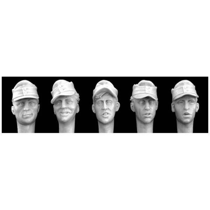 1/35 5 More Heads with German M1943 Field Caps