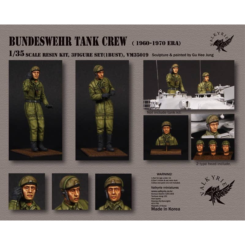 1/35 Current German Army West German Army Tank Crew Set 1960-70S (2 Figures + 1 Bust Included)